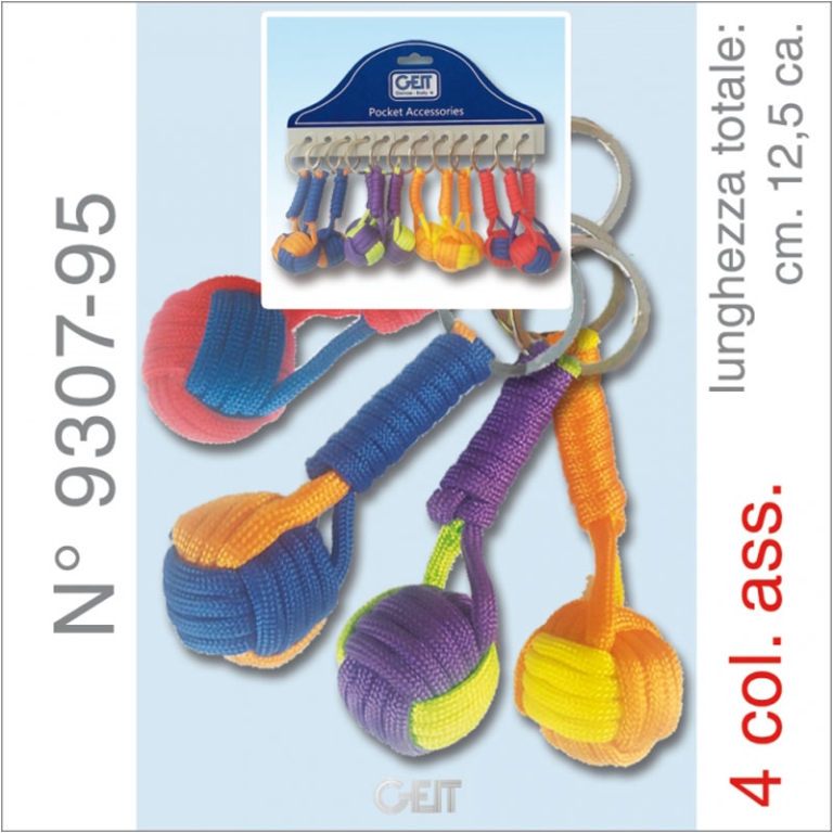 PORTACHIAVI 12PZ CORD-BALL CON CORDINO INTRECCIATO