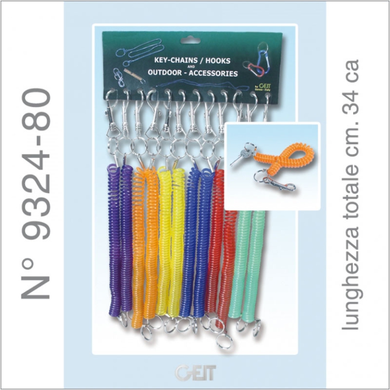 PORTACHIAVI 12PZ JUMBO-SPIRAL MOLLA COLORATI 2