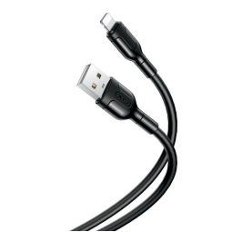 CAVO USB/LIGHT 1M NERO   2,1A RINFORZATO