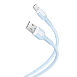 CAVO USB/TYPE C 1M AZZURRO 2,1A RINFORZATO