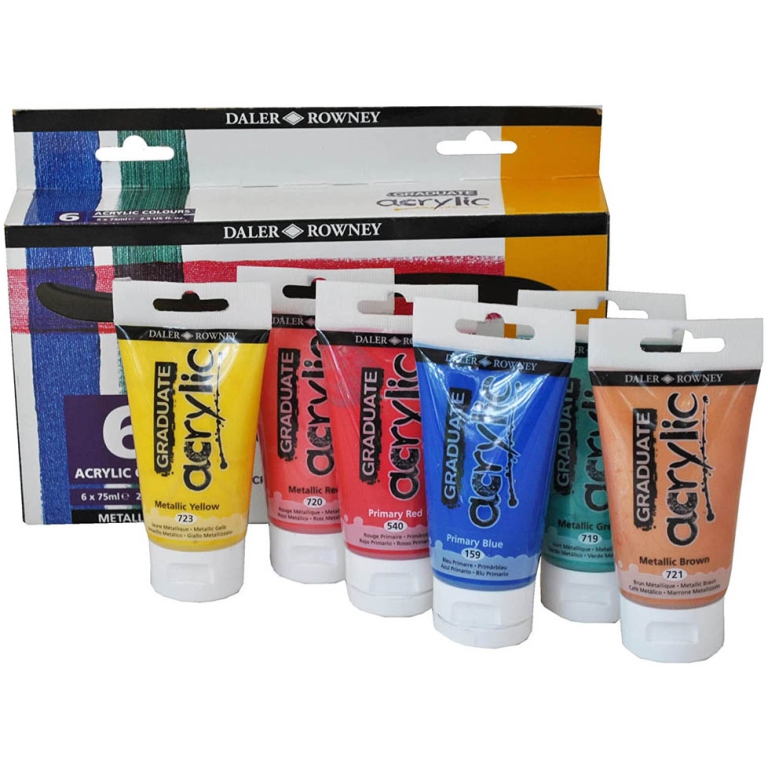 TEMPERE ACRYLIC 6X75ML   METALLIC SET