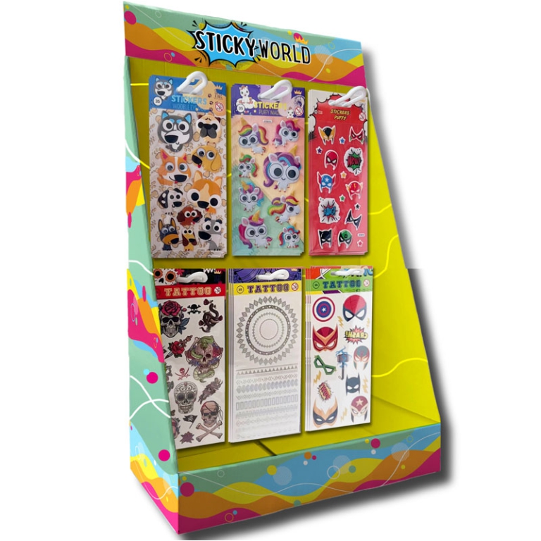 STICKERS E TATUAGGI 72PZ ASSORTITI EXPO BANCO