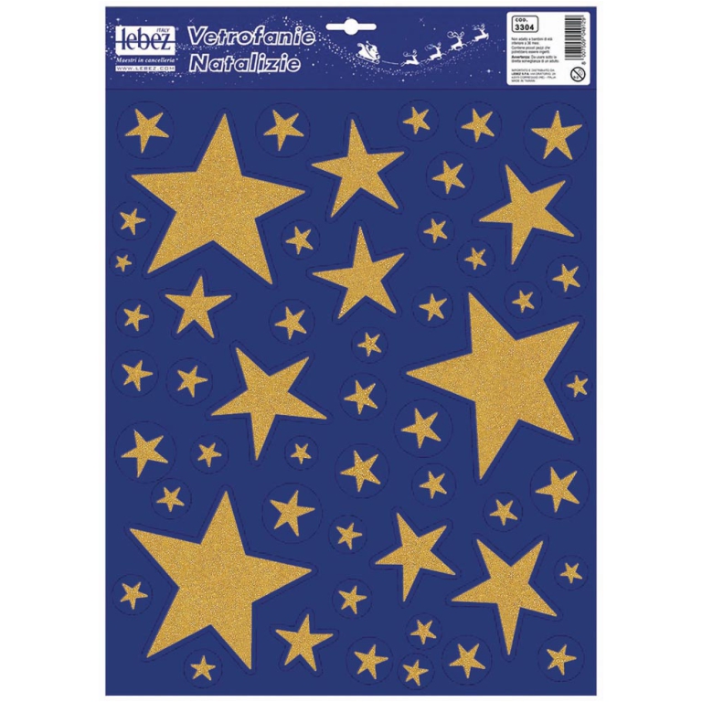VETROFANIA GLITTER STELLE 30X37 ASSORTITE 2
