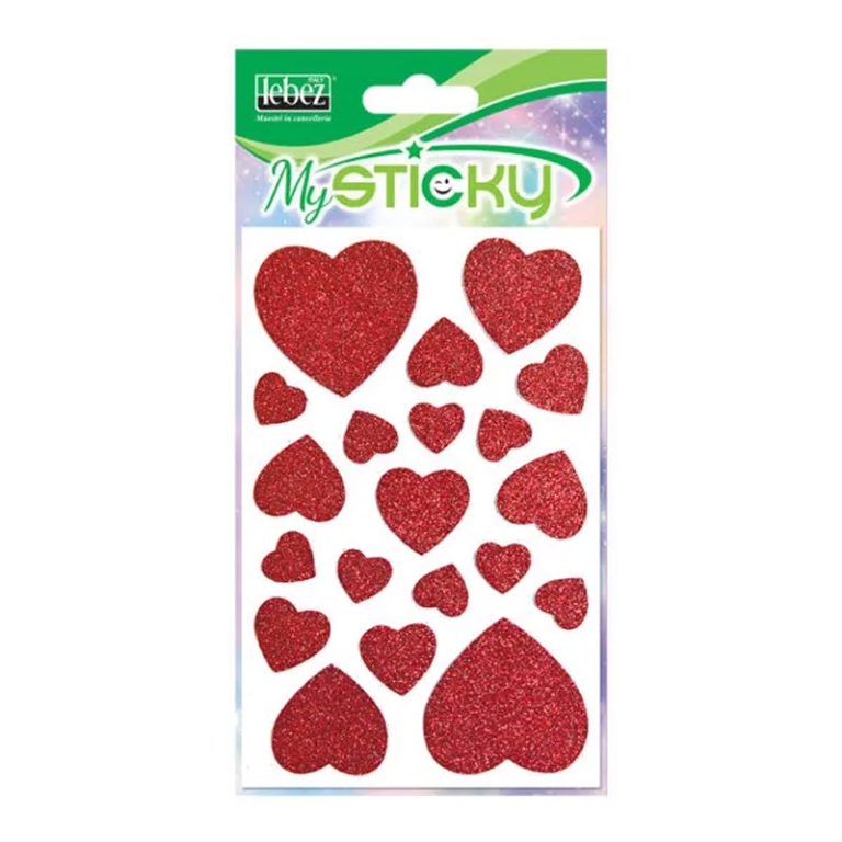 STICKERS GLITTER D3CM    STELLE/CUORI 3 SOGGETTI 3