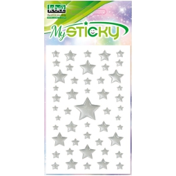 STICKERS STELLINE GOMMATE 3D ARGENTO 8X16CM