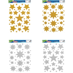 VETROFANIA GLITTER STELLE 20X27 ORO/ARG 35 STELLE
