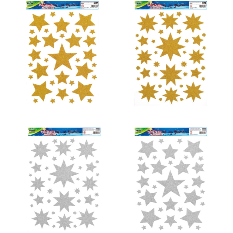 VETROFANIA GLITTER STELLE 20X27 ORO/ARG 35 STELLE