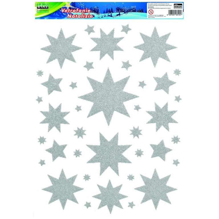 VETROFANIA GLITTER STELLE 20X27 ORO/ARG 35 STELLE 2