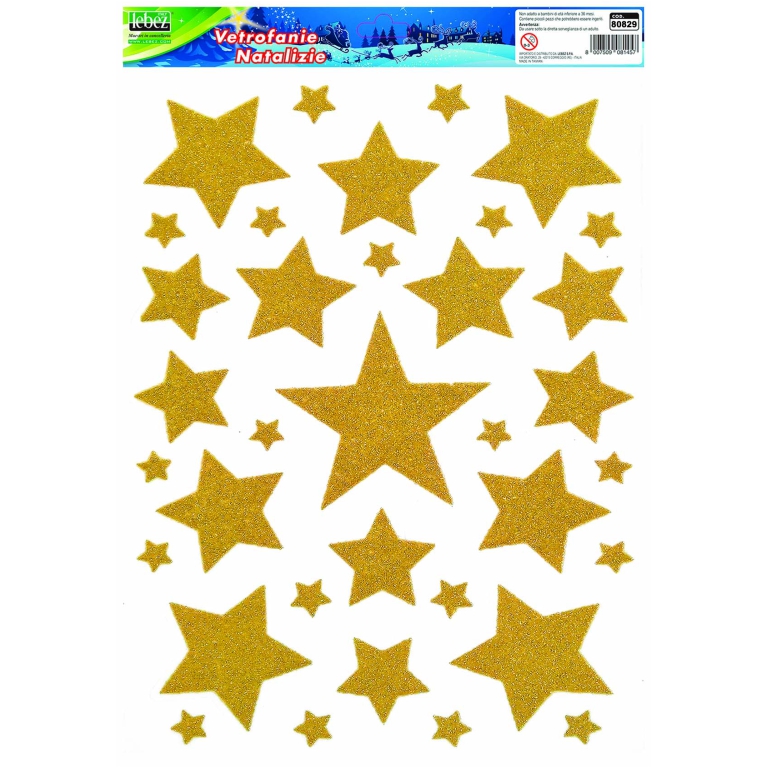 VETROFANIA GLITTER STELLE 20X27 ORO/ARG 35 STELLE 3
