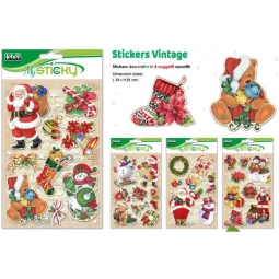 STICKERS NATALE VINTAGE 4 SOGGETTI