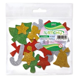 STICKERS NATALIZI GLITTER EVA 3D 20PZ 8 SOGGETTI