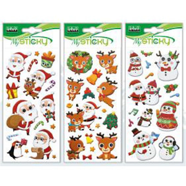 STICKERS NATALE 3D OCCHI MOBILI 4 SOGGETTI