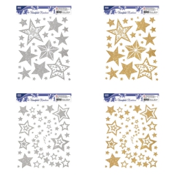 VETROFANIA GLITTER STELLE 30X37 ORO/ARG ASSORTITE