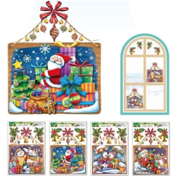 VETROFANIA GLITTER 30X37 SOGGETTI NATALIZI ASSORTITI