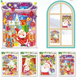 VETROFANIA GLITTER 30X37 SOGGETTI NATALIZI ASSORTITI