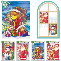 VETROFANIA GLITTER 30X37 SOGGETTI NATALIZI ASSORTITI