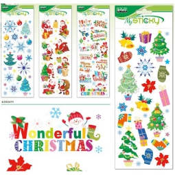 STICKERS NATALE GLITTER 4 SOGGETTI