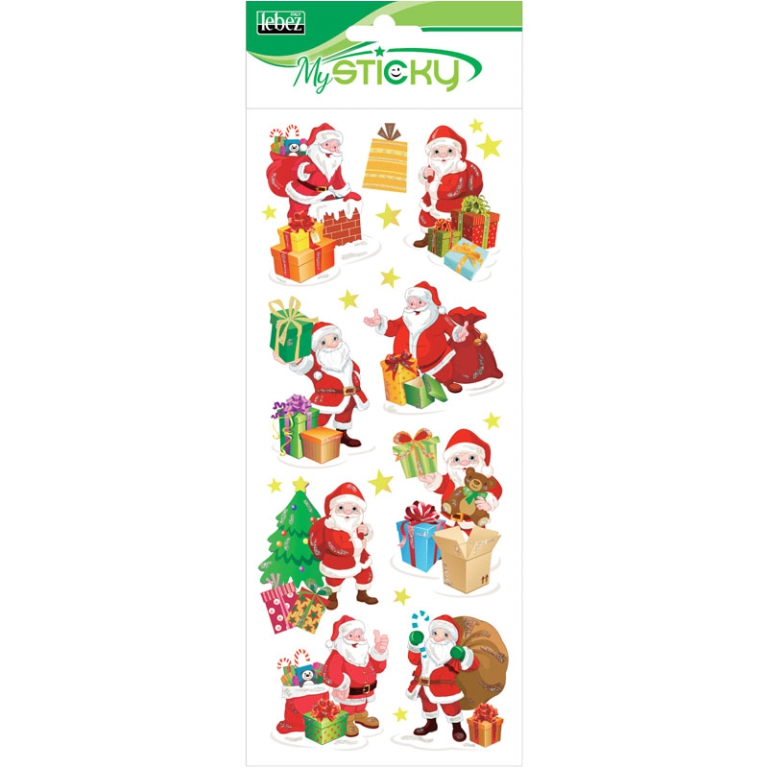 STICKERS NATALE GLITTER 12X34CM 4 SOGGETTI 3