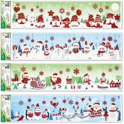 VETROFANIA GLITTER 64X15 SOGGETTI NATALIZI ASSORTITI