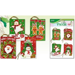 CHIUDIPACCO NATALE 5X7CM CORDINO 4 SOGGETTI 16PZ