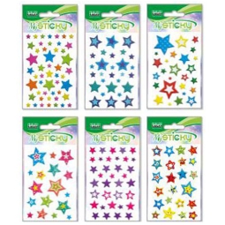 STICKERS STELLINE GOMMATE 3D 6 SOGGETTI
