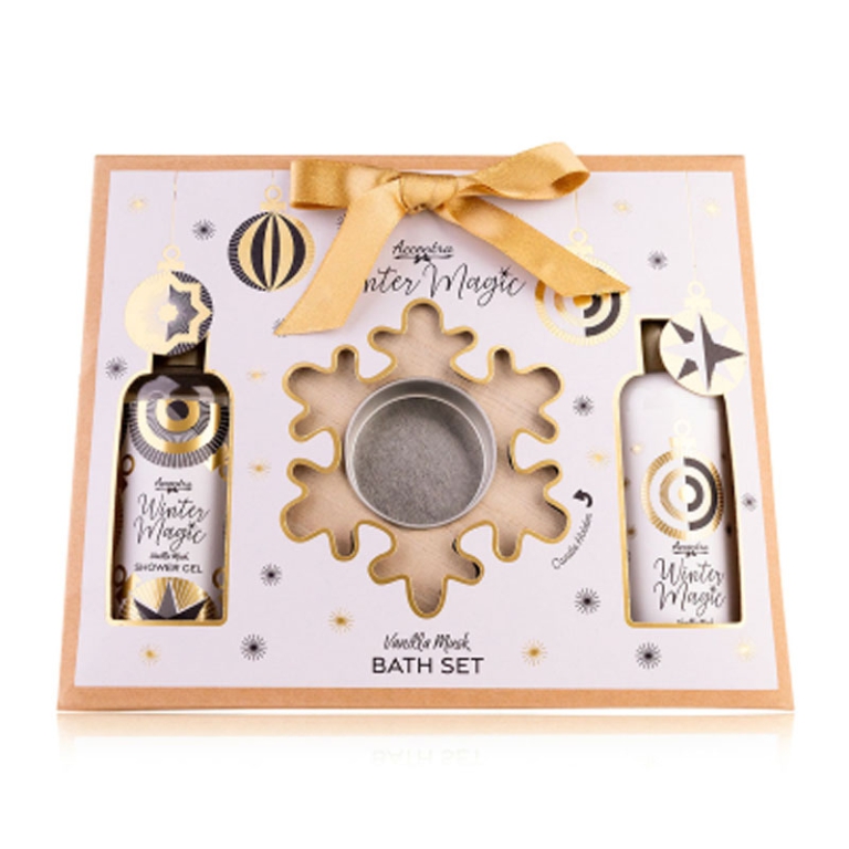 GIFTBOX WINTER MAGIC SET DA BAGNO CON PORTACANDELA