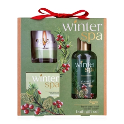 SET DA BAGNO WINTER SPA  CON PORTACANDELA VETRO