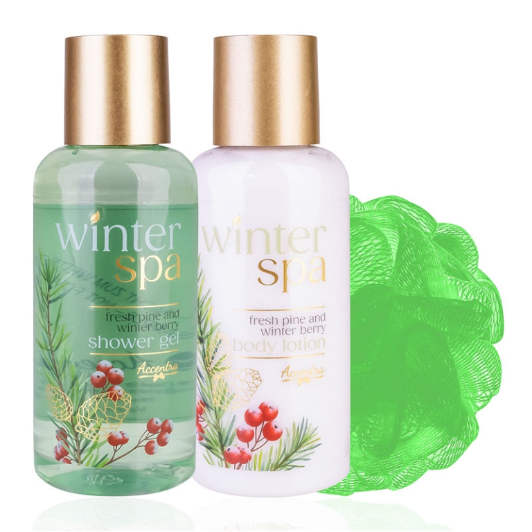 SET DA BAGNO WINTER SPA  CON CESTINO IN METALLO 2