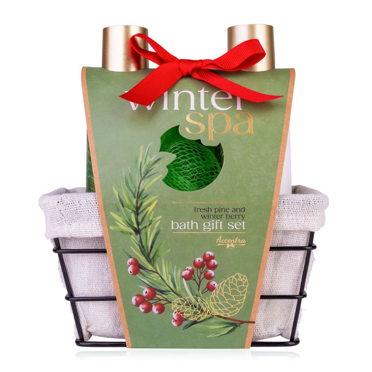 SET DA BAGNO WINTER SPA  CON CESTINO IN METALLO 3