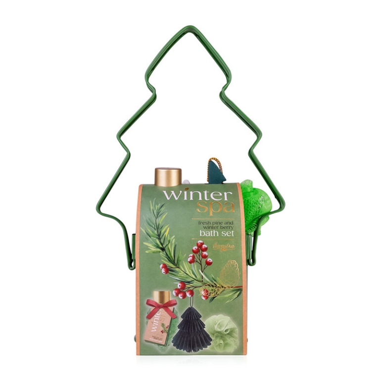 SET DA BAGNO WINTER SPA  DECORO ALBERELLO METALLO 2