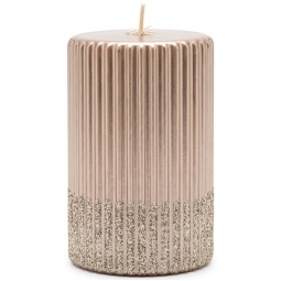 CANDELA CILINDRO H10CM   CHAMPAGNE METAL LUCIDO