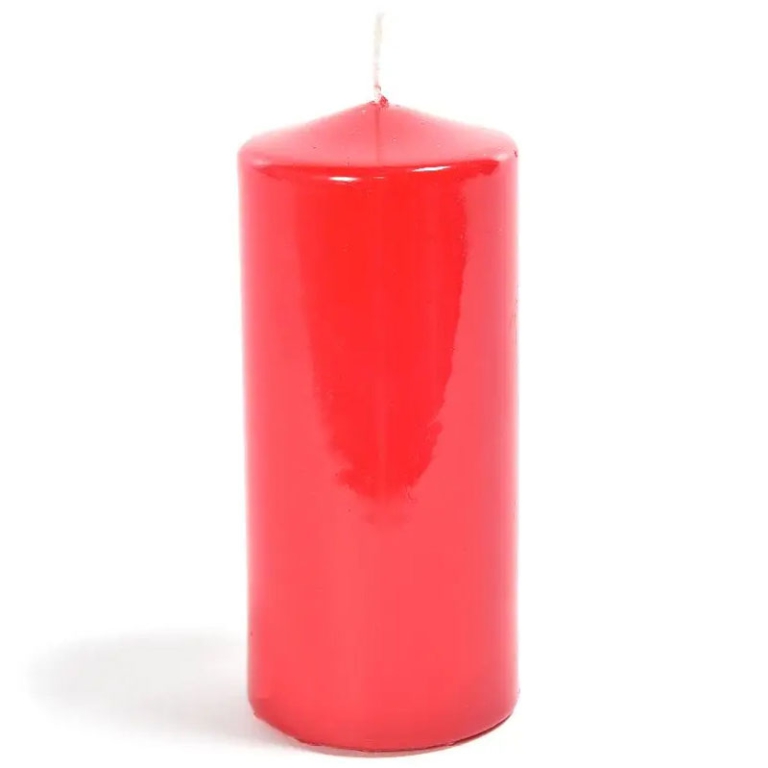 CANDELA MOCCOLO D5,8H12CM ROSSO LUCIDO