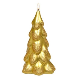 CANDELA ALBERO D8H15CM   ORO DETTAGLI GLITTER