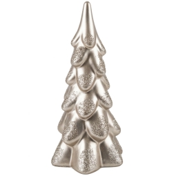 CANDELA ALBERO D8H15CM   CHAMPAGNE DETT. GLITTER