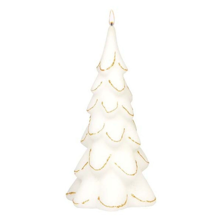 CANDELA ALBERO D11H21CM  CHAMPAGNE DETT. GLITTER