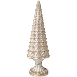 CANDELA ALBERO D10H31CM  PERLA LUCIDO E ORO