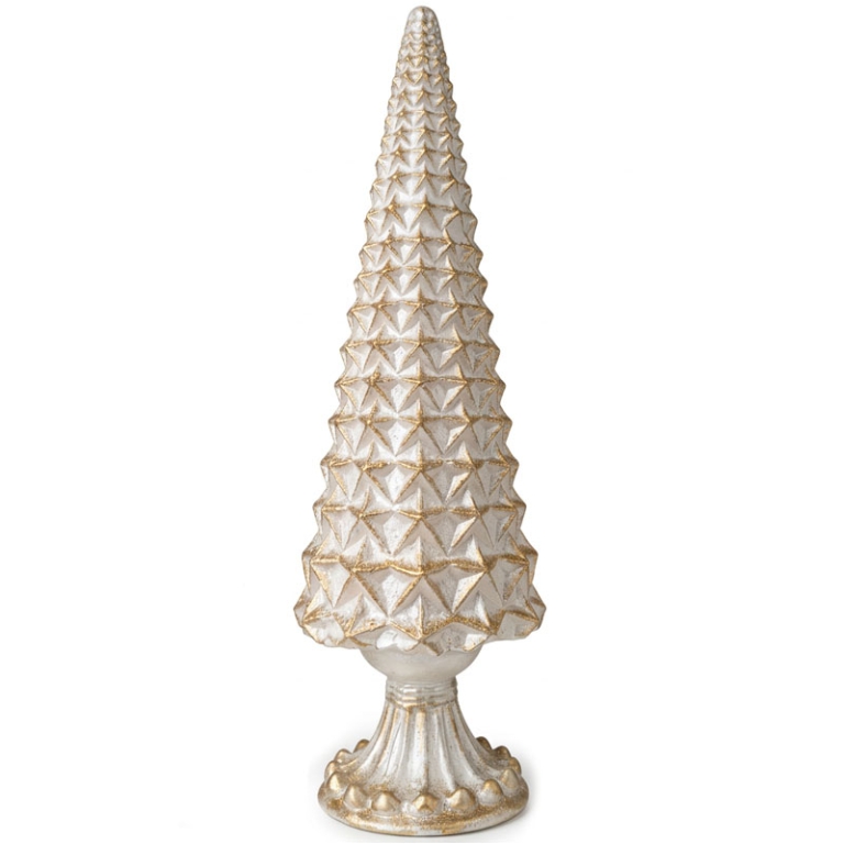 CANDELA ALBERO D10H31CM  PERLA LUCIDO E ORO