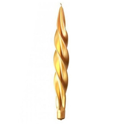 CANDELA TORCIGLIONE D5H31CM ORO LUCIDO