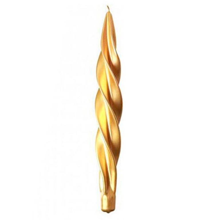 CANDELA TORCIGLIONE D5H31CM ORO LUCIDO