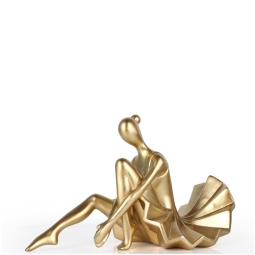 BALLERINA RESINA GOLD 23X12,5X14,5CM