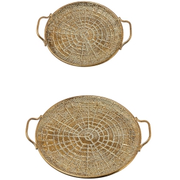 VASSOIO METALLO SET 2PZ 47X41X6,5CM