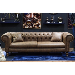 DIVANO PURE 3SEDUTE L237P107H70CM TORTORA CAPITONN