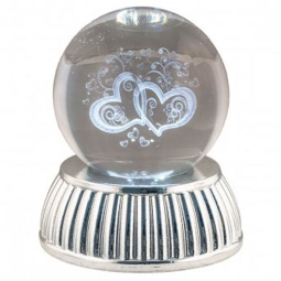 LAMPADE GLOBO BASE ARGENTATA D6CM CUORI STILIZZATI