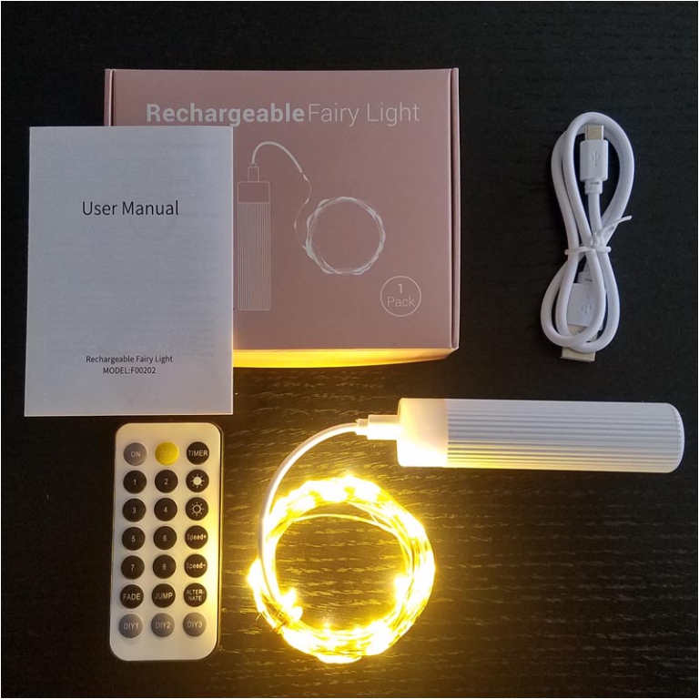 LUMINARIA 200 LED 20MT BIANCO CALDO POWERBANK