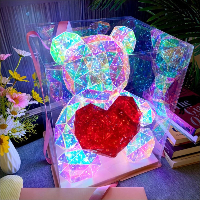 LAMPADA ORSO CON CUORE   23X19X30CM 200LED