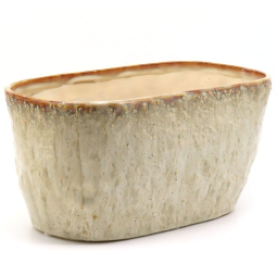 VASO OVALE CERAMICA      27X14H13CM CREMA