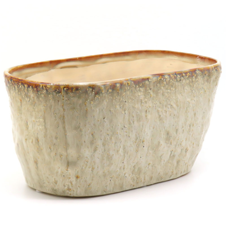 VASO OVALE CERAMICA      27X14H13CM CREMA