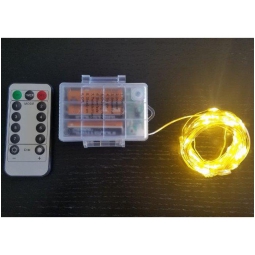 LUMINARIA 100 LED 2MT BIANCO CALDO BATTERIA