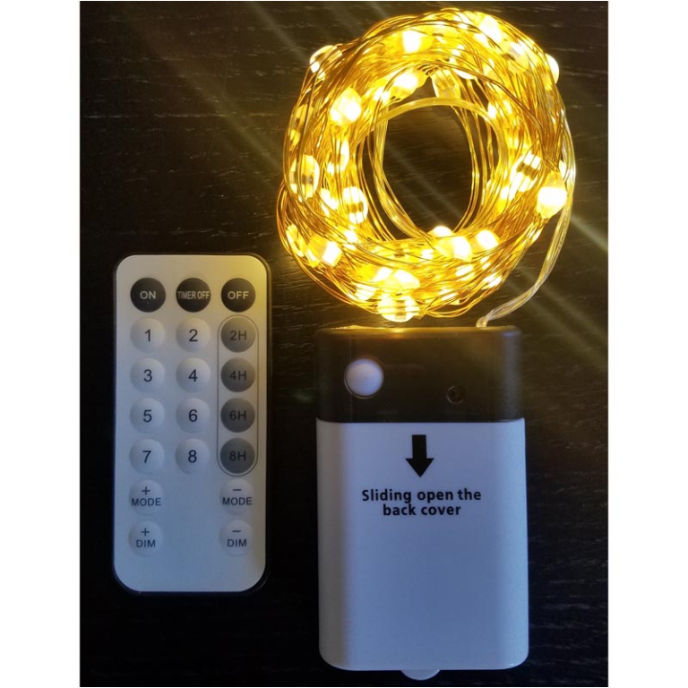 LUMINARIA 150 LED 2MT BIANCO CALDO/FREDDO BATTERIA