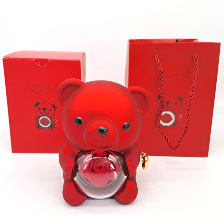 ORSETTO ROSSO CON MECCANISMO PORTA DONO